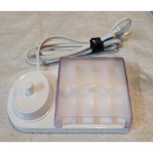 Braun Oral-B Electric Toothbrush Charger Base 3757 & 4-Brush Head Storage Holder